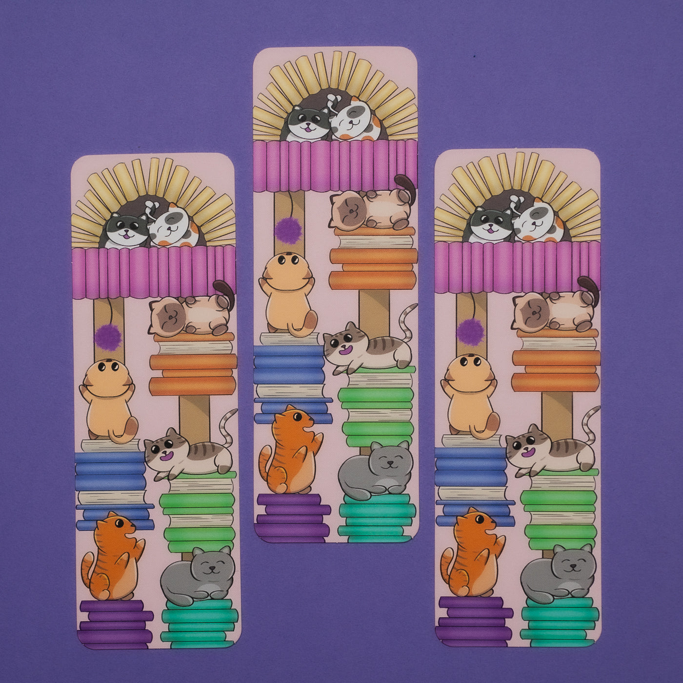 Cat Book Tower bookmark