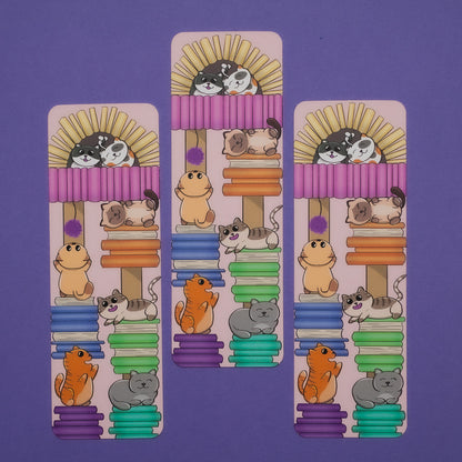 Cat Book Tower bookmark