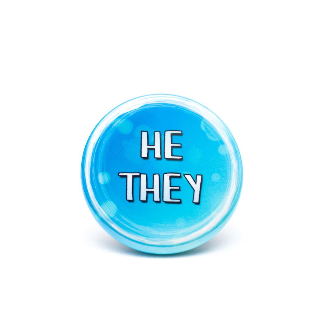 lgbtq he they pronoun buttons