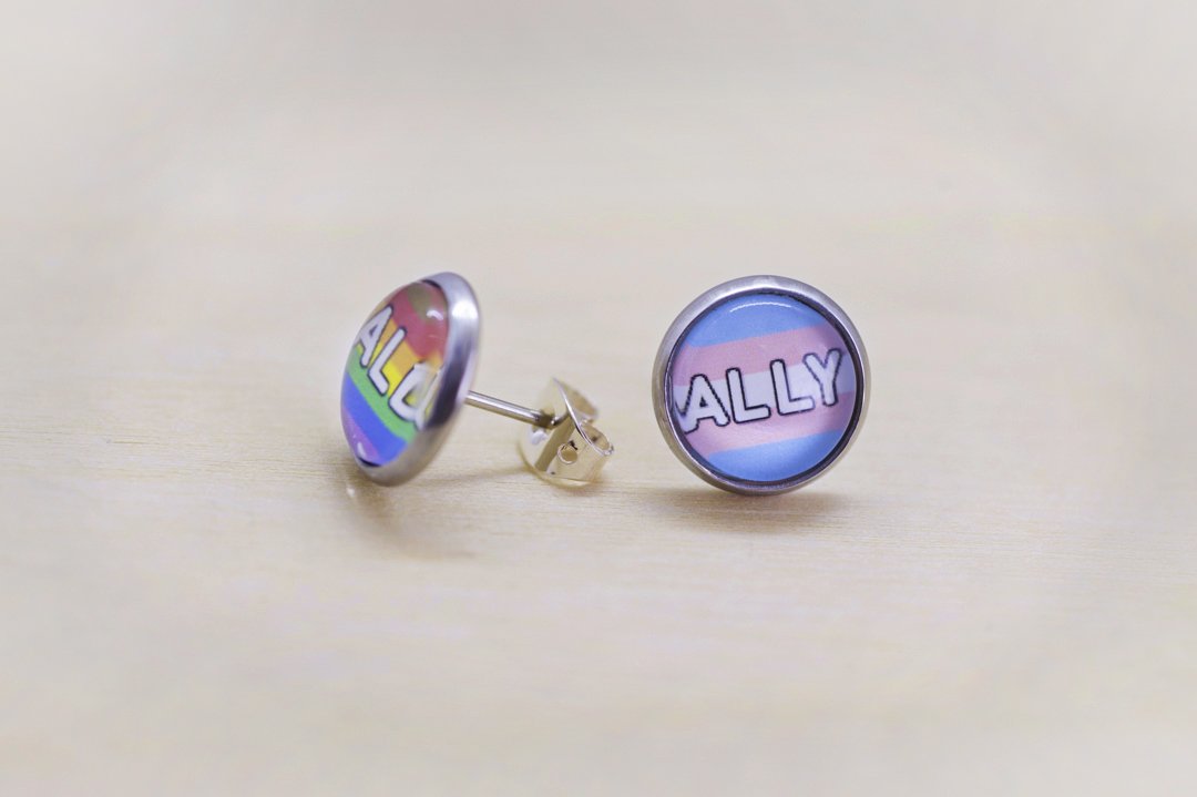 lgbtq ally stud earrings