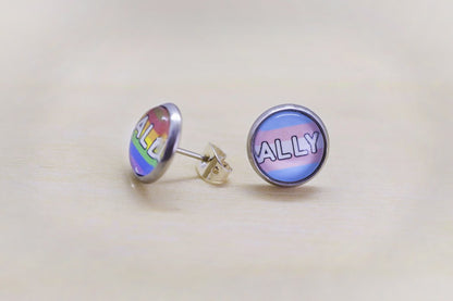 lgbtq ally stud earrings