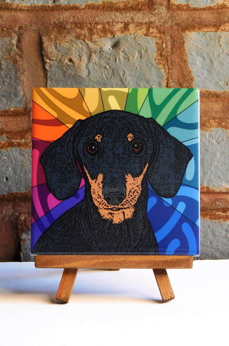Dachshund Ceramic Art Tile
