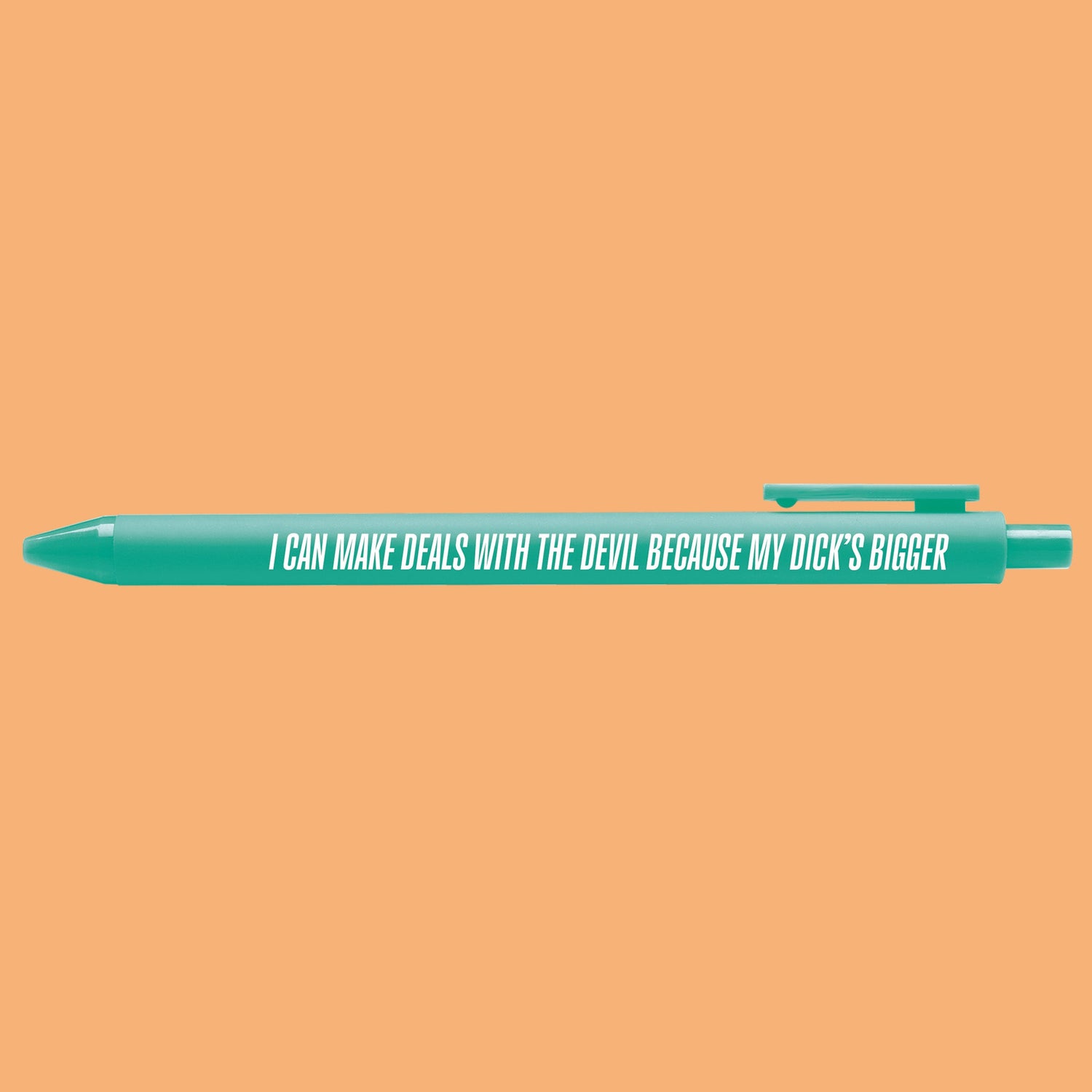 Deals With the Devil pen close-up — music era gel pen by indie artist MangoIllustrated