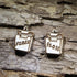 Hand-painted wooden dental floss dangle earrings on hypoallergenic .925 sterling silver hooks. Lightweight dental hygiene jewelry for dentists, dental hygienists, dental assistants, orthodontists, and oral health professionals.