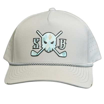 Diamond Clarity Sweat-Proof Golf Rope Hat - Fog Gray / Big Head - Skull &amp; Bogeys Golf Co.