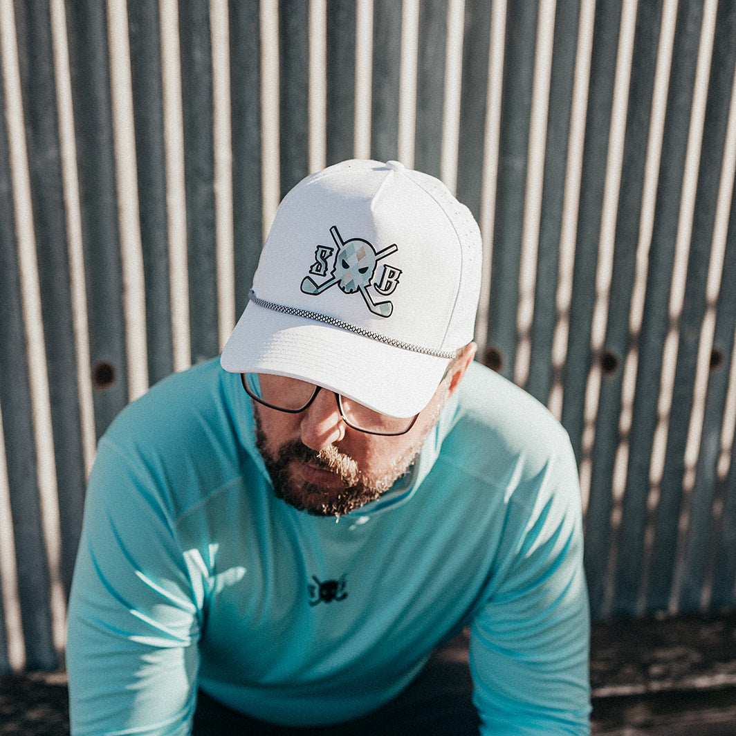 Diamond Clarity Rope Hat - White - Skull &amp; Bogeys Golf Co. - Joe