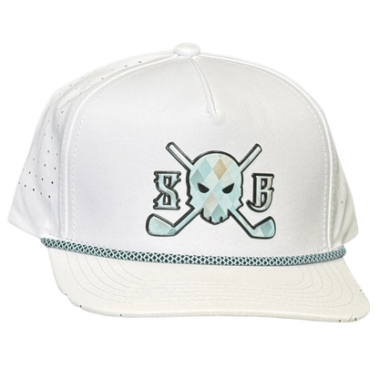 Diamond Clarity Sweat-Proof Golf Rope Hat - White Sails / Big Head - Skull &amp; Bogeys Golf Co.