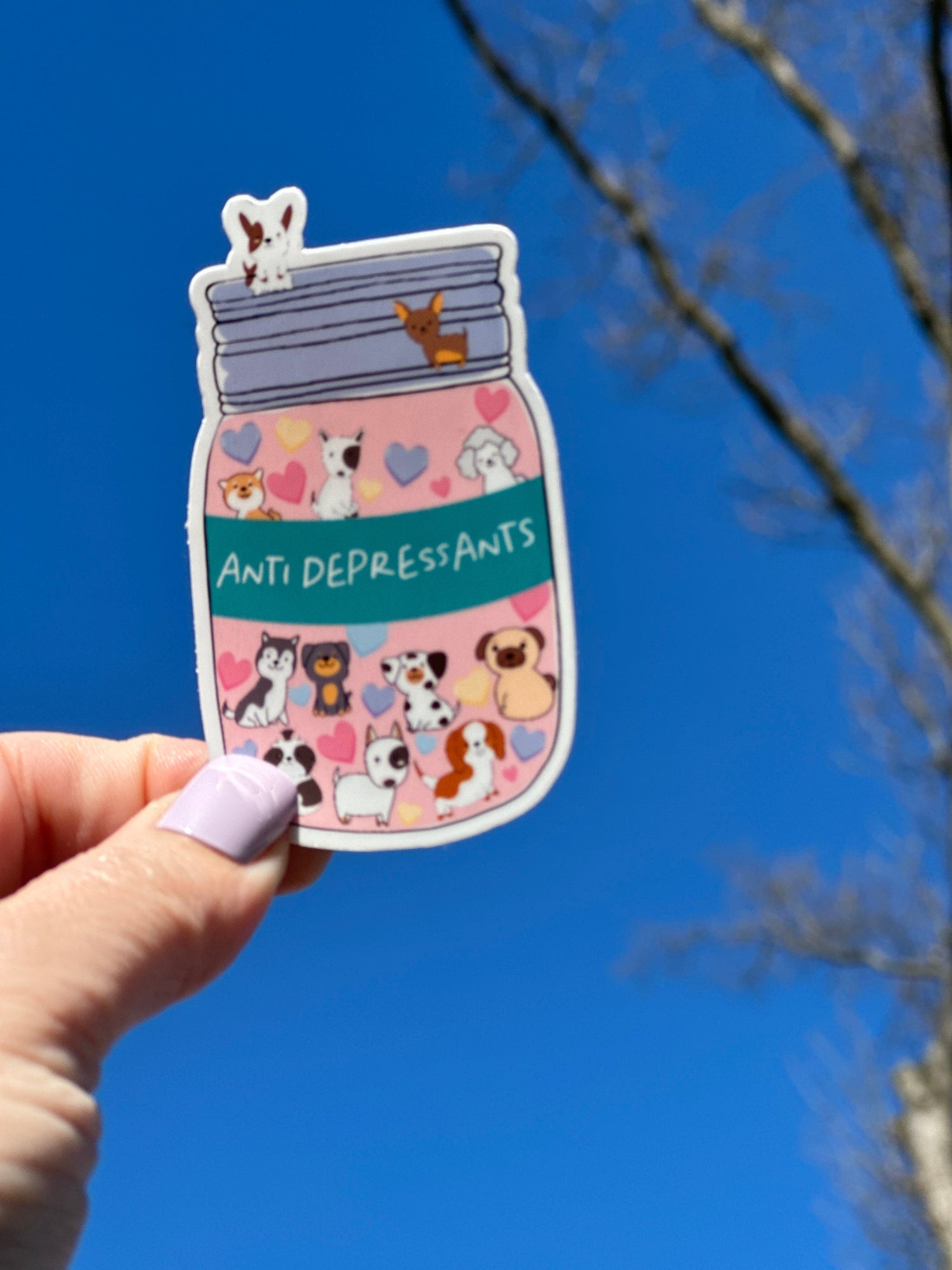 Cute Cat and Dog Lover Cute Mental Health Sticker