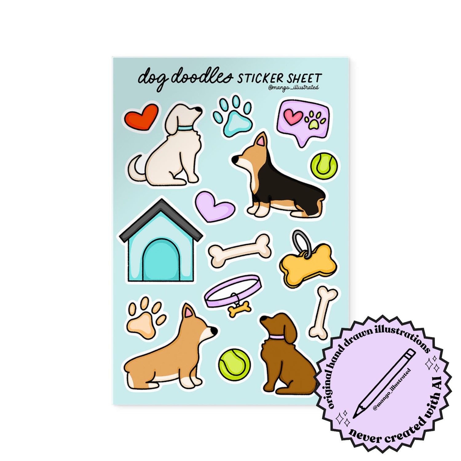 Dog Doodles Sticker Sheet