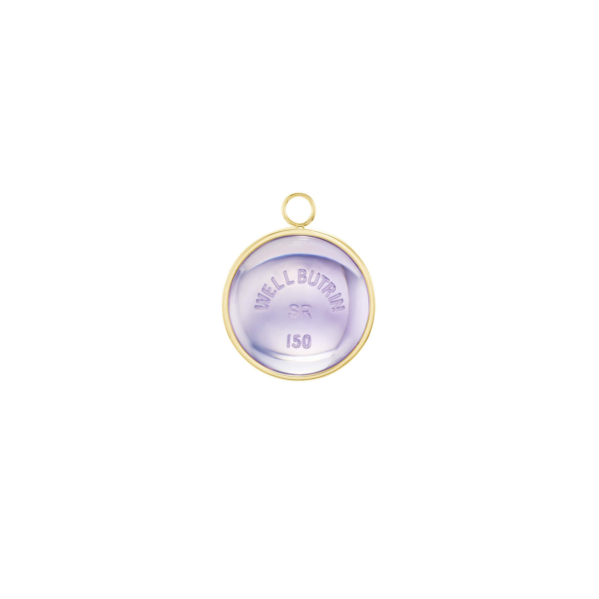 Gold Domed Lavender Quartz Wellbutrin Pendant
