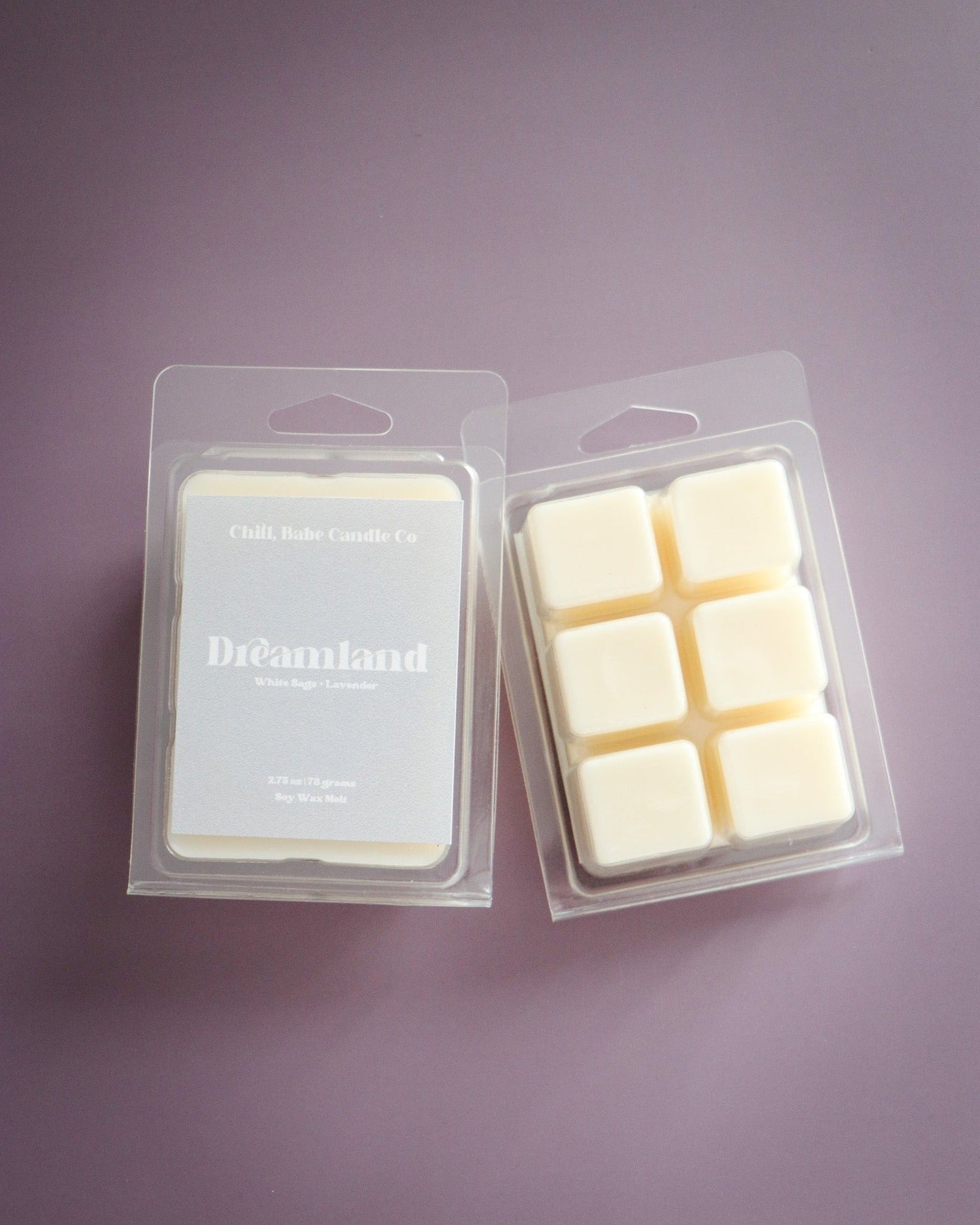 Dreamland Wax Melt front &amp; back