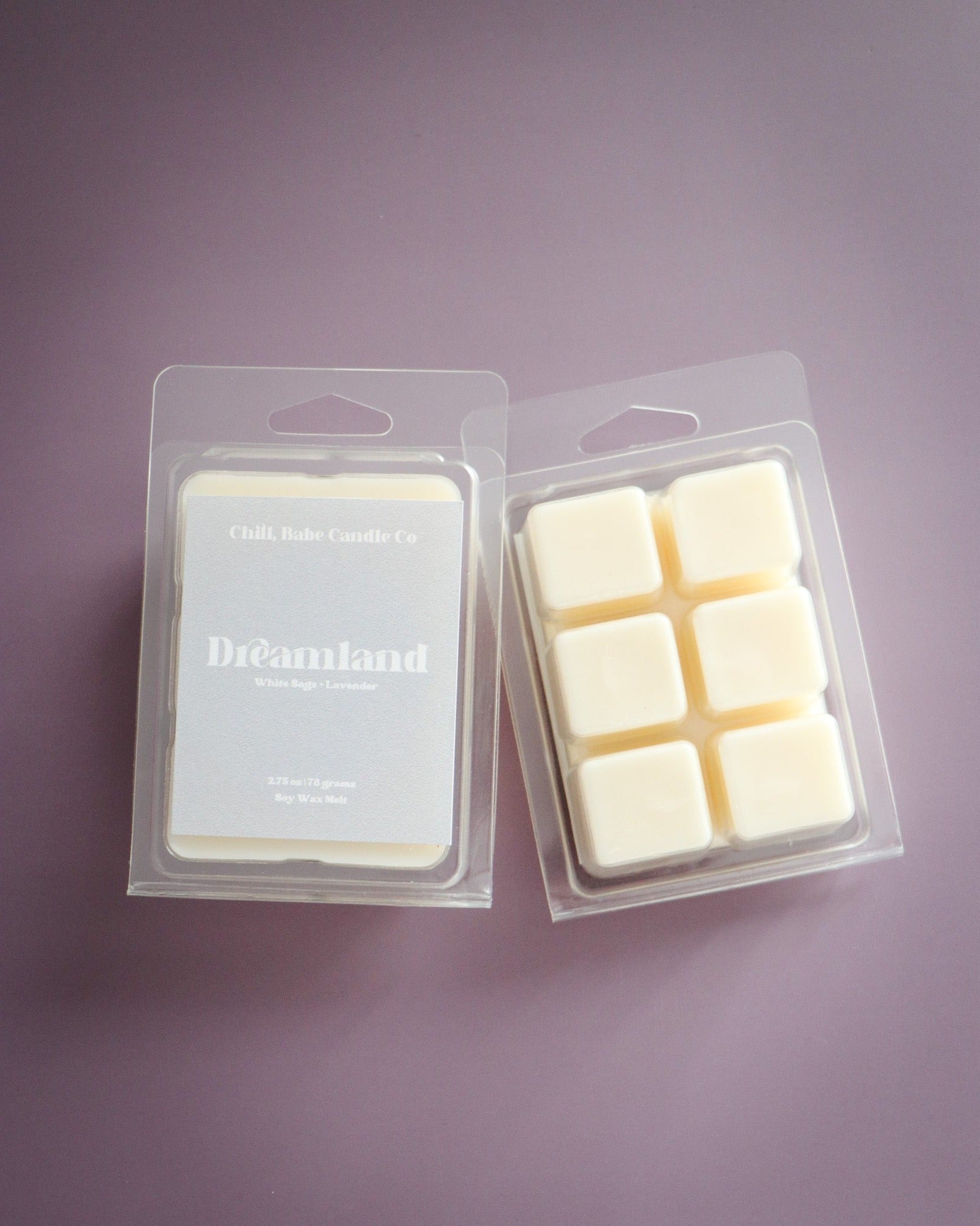 Dreamland Wax Melt front &amp; back