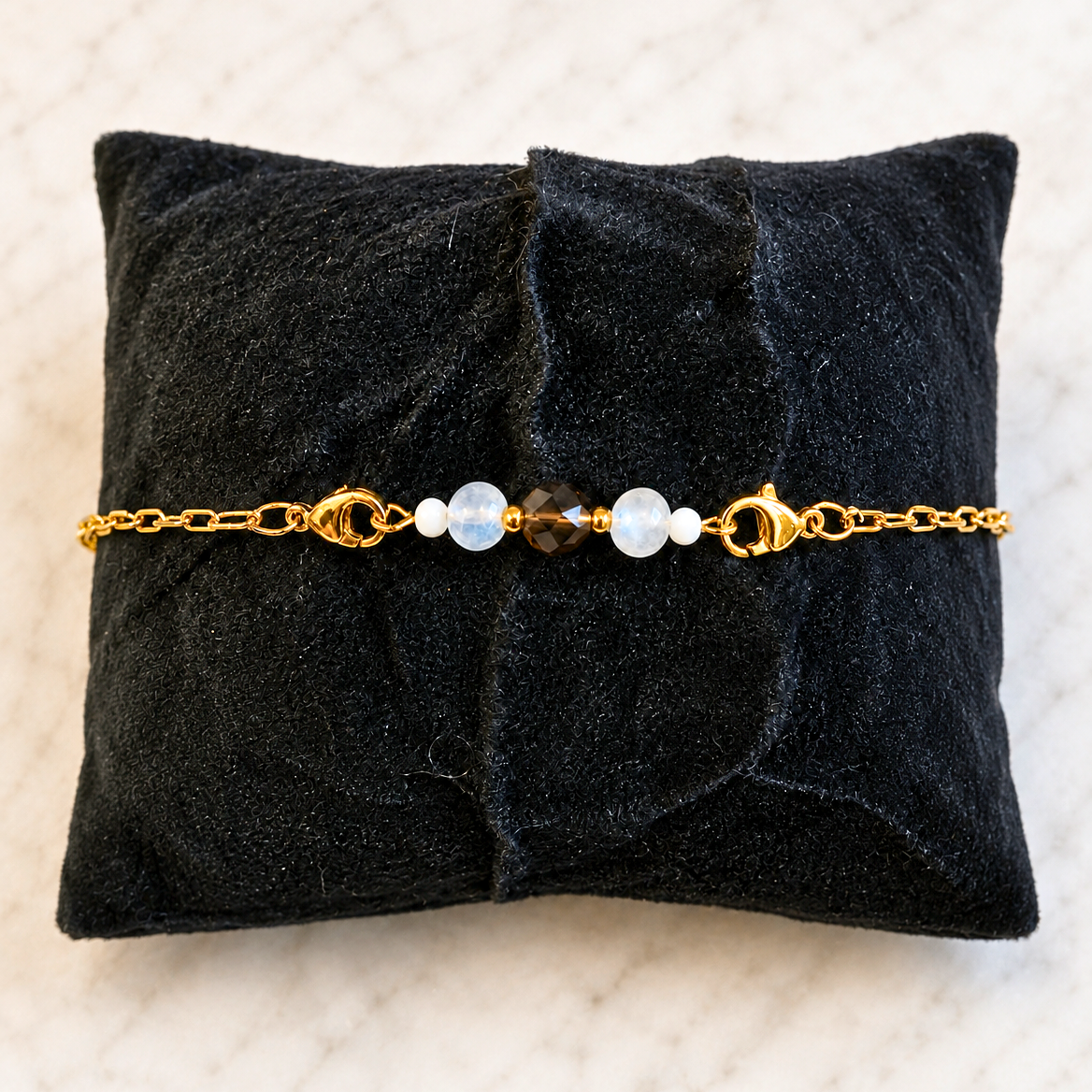Dreams Interchangeable Ritual Bracelet | Handmade Amethyst &amp; Moonstone Crystal Bracelet