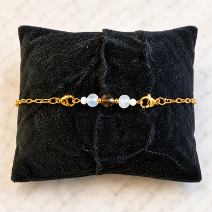 Dreams Interchangeable Ritual Bracelet | Handmade Amethyst &amp; Moonstone Crystal Bracelet