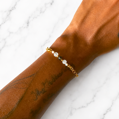 Dreams Interchangeable Ritual Bracelet | Handmade Amethyst &amp; Moonstone Crystal Bracelet