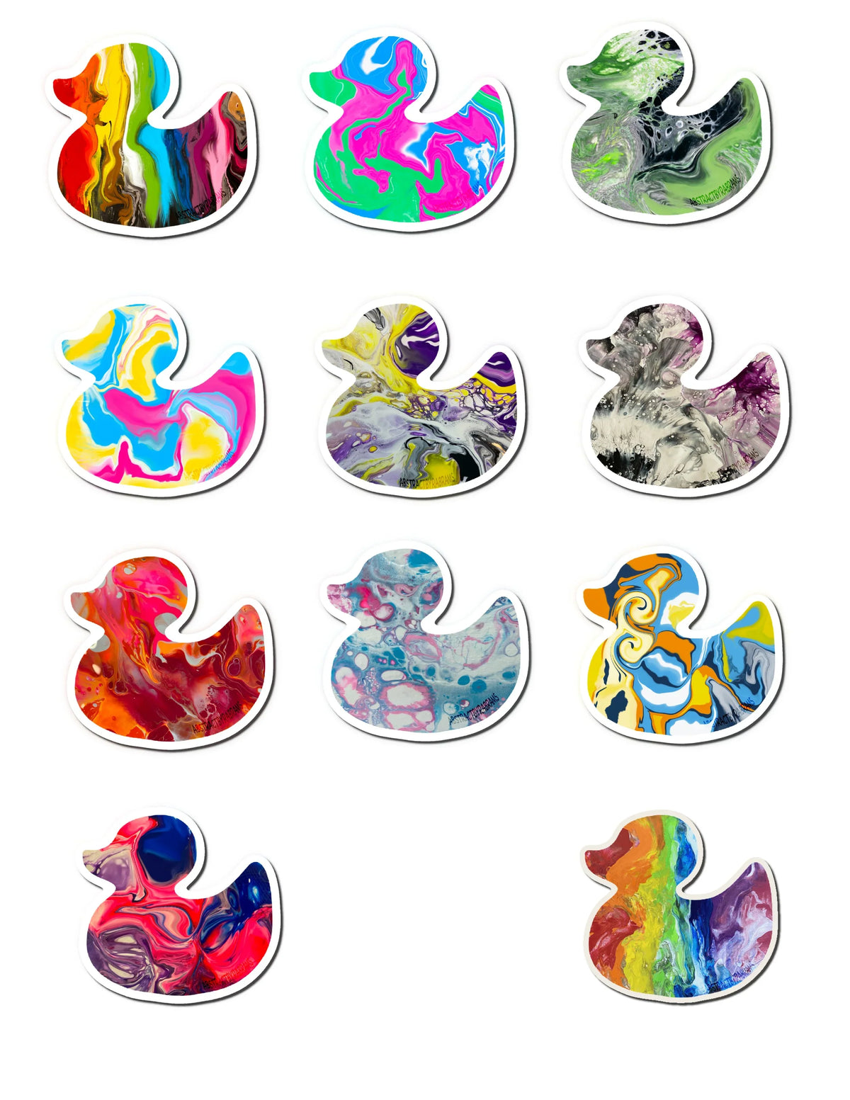 Green, Black, Gray, White Duck Sticker - Agender Pride - Easy Peel - Vinyl - 3"