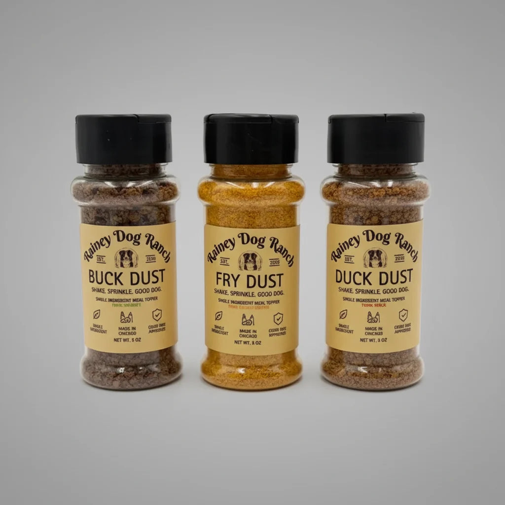 Three spice seasoning bottles labeled &