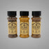 Three spice seasoning bottles labeled &