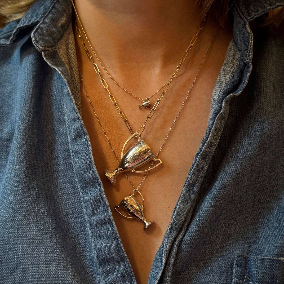 Small Silver Trophy Pendant