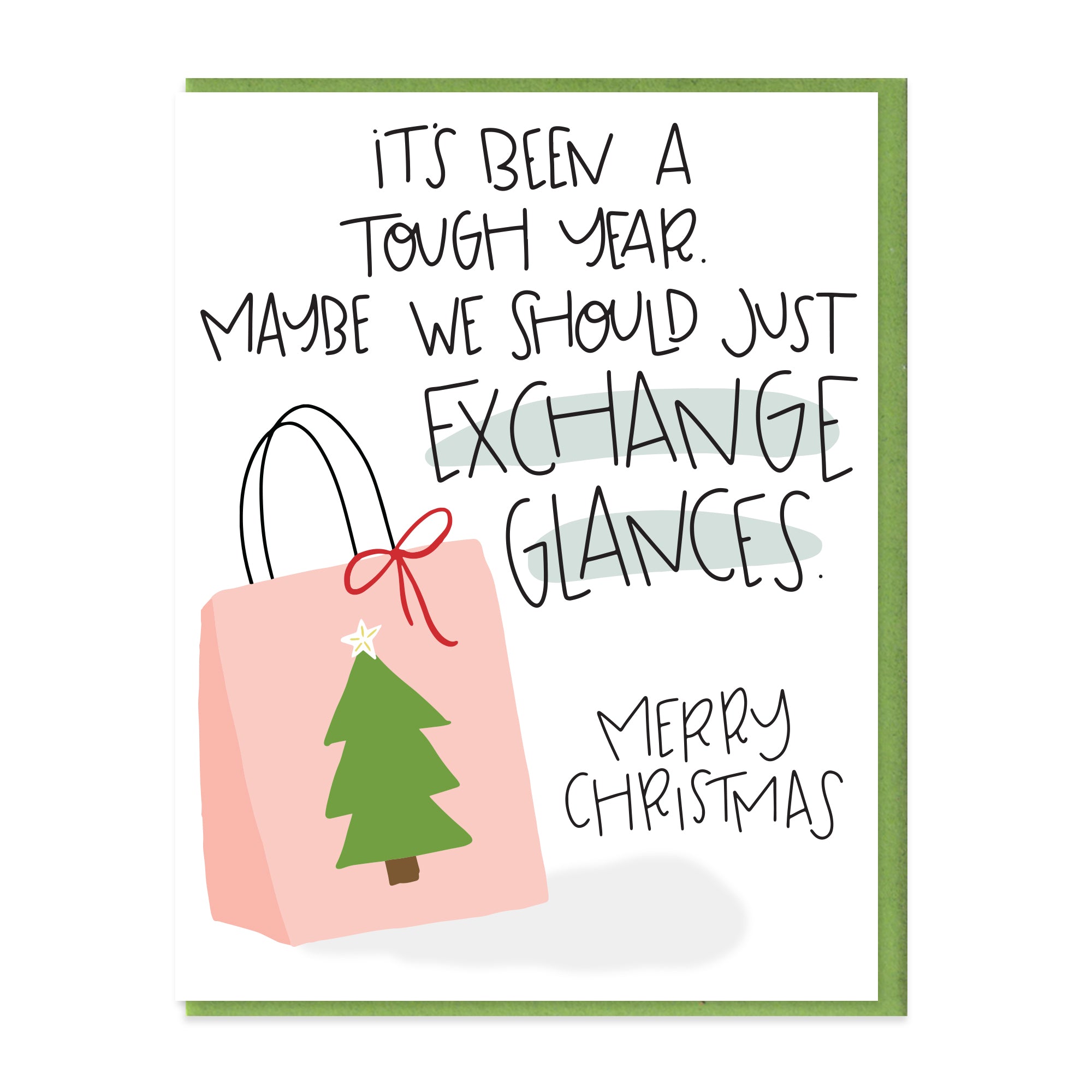 EXCHANGE GLANCES - FUNNY ILLUSTRATED GREETING CARD - NO AI