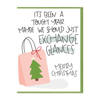 EXCHANGE GLANCES - FUNNY ILLUSTRATED GREETING CARD
