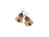 Hand dyed and sewn mauve and dark green silk on leather with silver and gold beads and natural color fringe with a teardrop bead on silver hook earrings, ethically made by hand chicago 
