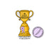 Eldest Daughter Trophy illustrated sticker badge — hand drawn trophy vinyl sticker by MangoIllustrated