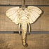 Hand-painted wooden elephant Christmas ornament featuring a detailed animal design with curved trunk and classic safari-inspired style, unique holiday decor for animal lovers and wildlife enthusiasts by Cate’s Concepts