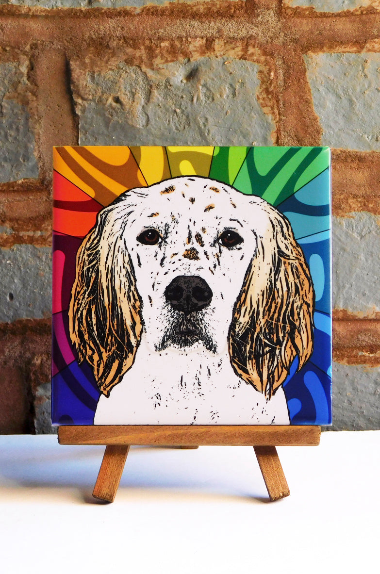 English Setter Ceramic Art Tile