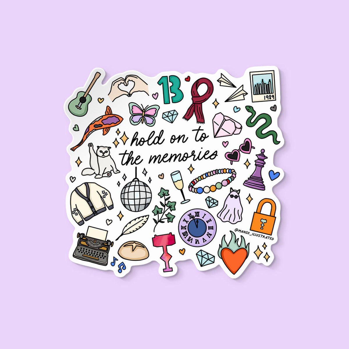 Eras Doodles sticker styled — music era illustrated vinyl sticker by MangoIllustrated
