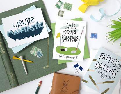 SUB-PAR DAD - FUNNY ILLUSTRATED GREETING CARD