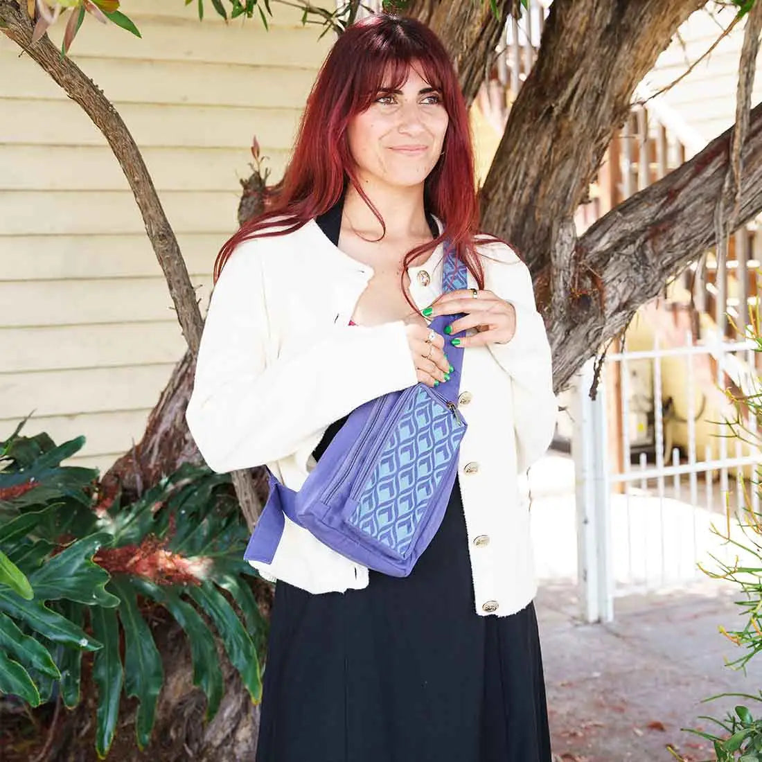 Canvas Mini Sling Backpack - Geometric Prints