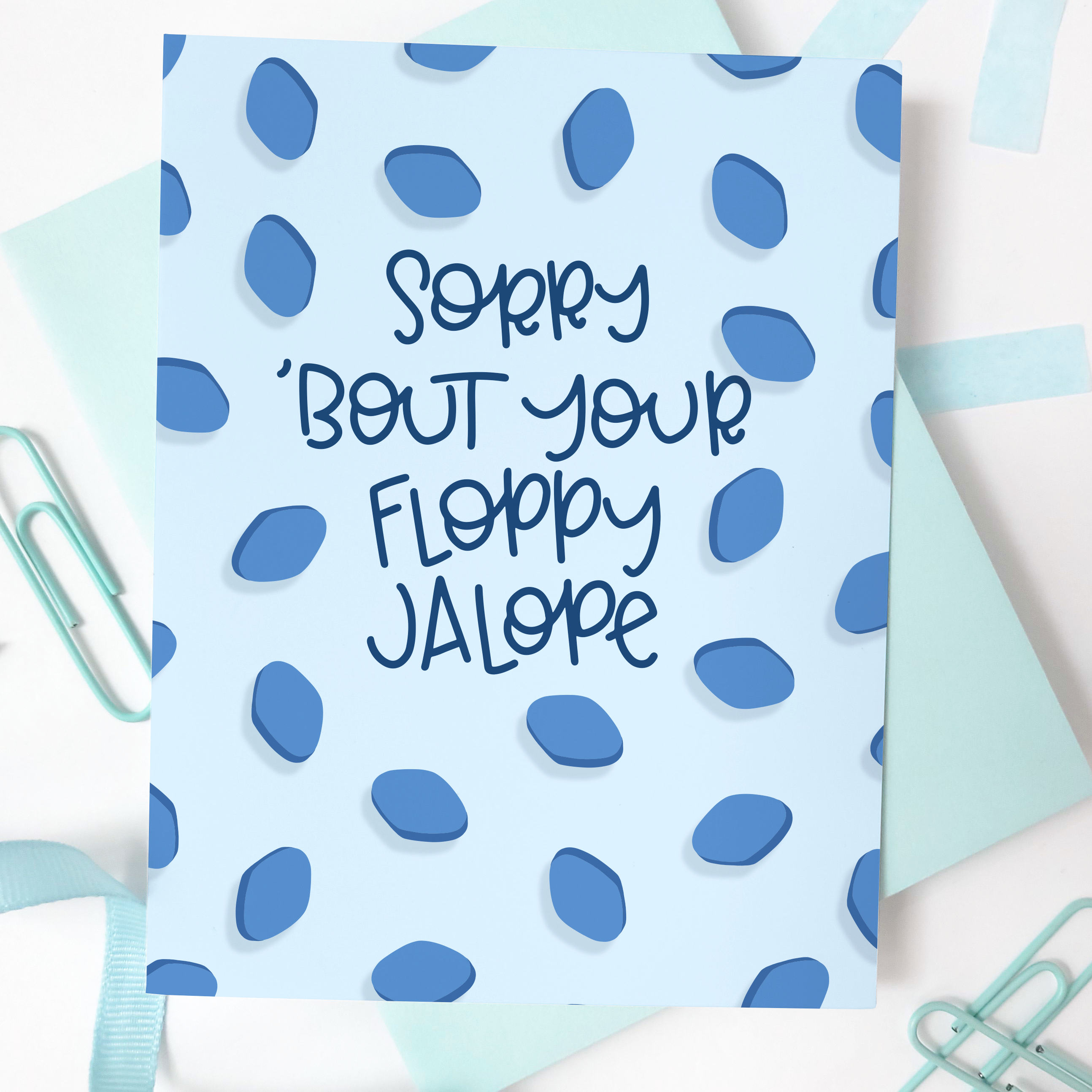FLOPPY JALOPY - FUNNY ILLUSTRATED GREETING CARD