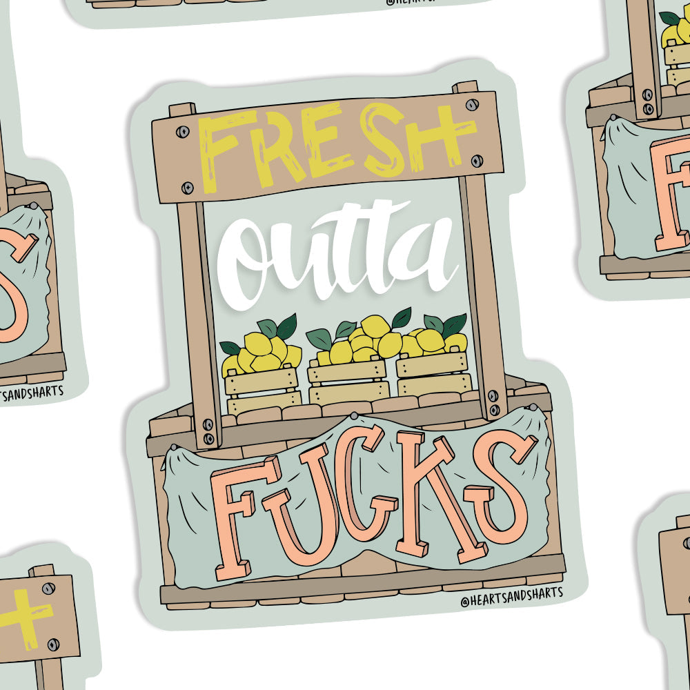 FRESH OUT ILLUSTRATED 3X3 VINYL STICKER - NO AI