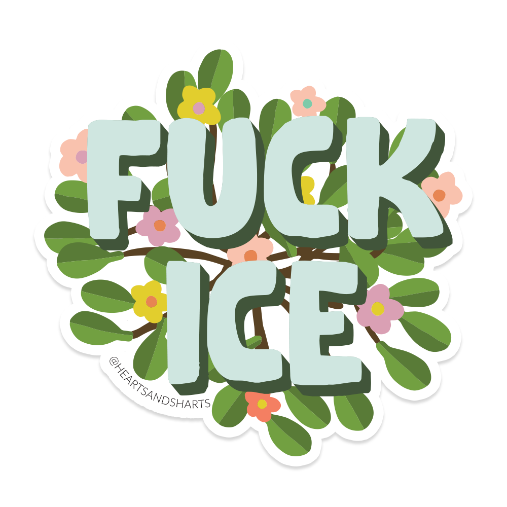 FCK ICE FLORAL 3X3 ILLUSTRATED VINYL STICKER