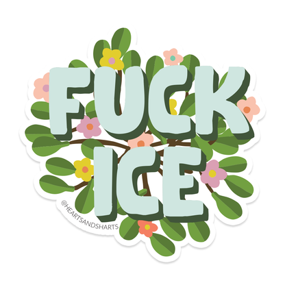 FCK ICE FLORAL 3X3 ILLUSTRATED VINYL STICKER