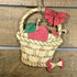 Hand-painted wooden farmhouse apple Christmas ornament featuring a rustic red apple design with natural detailing and country charm, cozy holiday decor for farmhouse kitchens and rustic home lovers by Cate’s Concepts