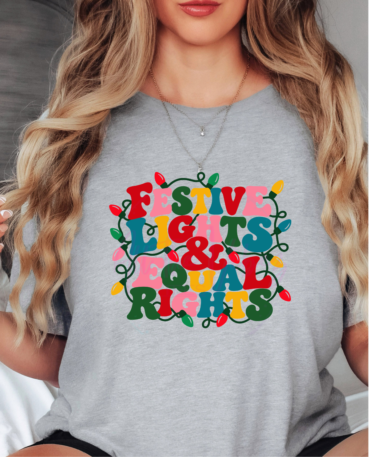 Festive Lights &amp; Equal Rights Shirt | Holiday Graphic Tee
