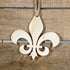 Hand-painted wooden fleur-de-lis Christmas ornament featuring an elegant classic symbol with refined symmetrical design, timeless holiday decor for French heritage lovers and traditional style enthusiasts by Cate’s Concepts