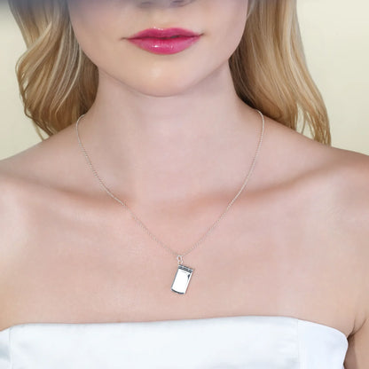 Silver Flip Phone Pendant