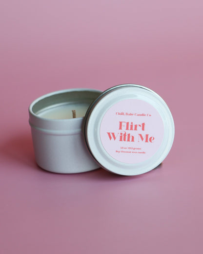 Candle in a tin with &