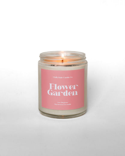 Flower Garden Candle | Magnolia + Peony lit