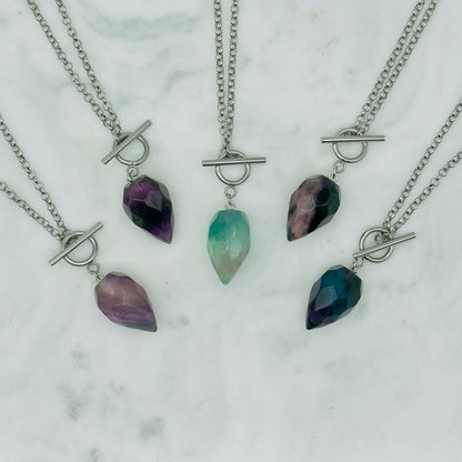 Silver Crystal Pendulum Necklace