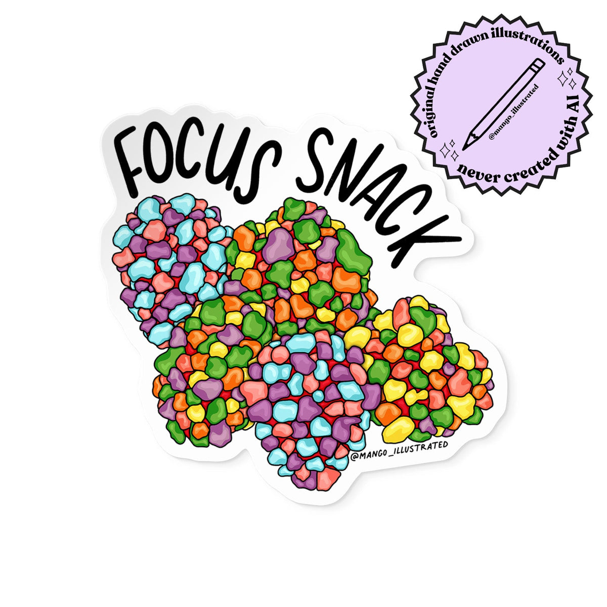 Focus Snack ADHD Illustrated Sticker