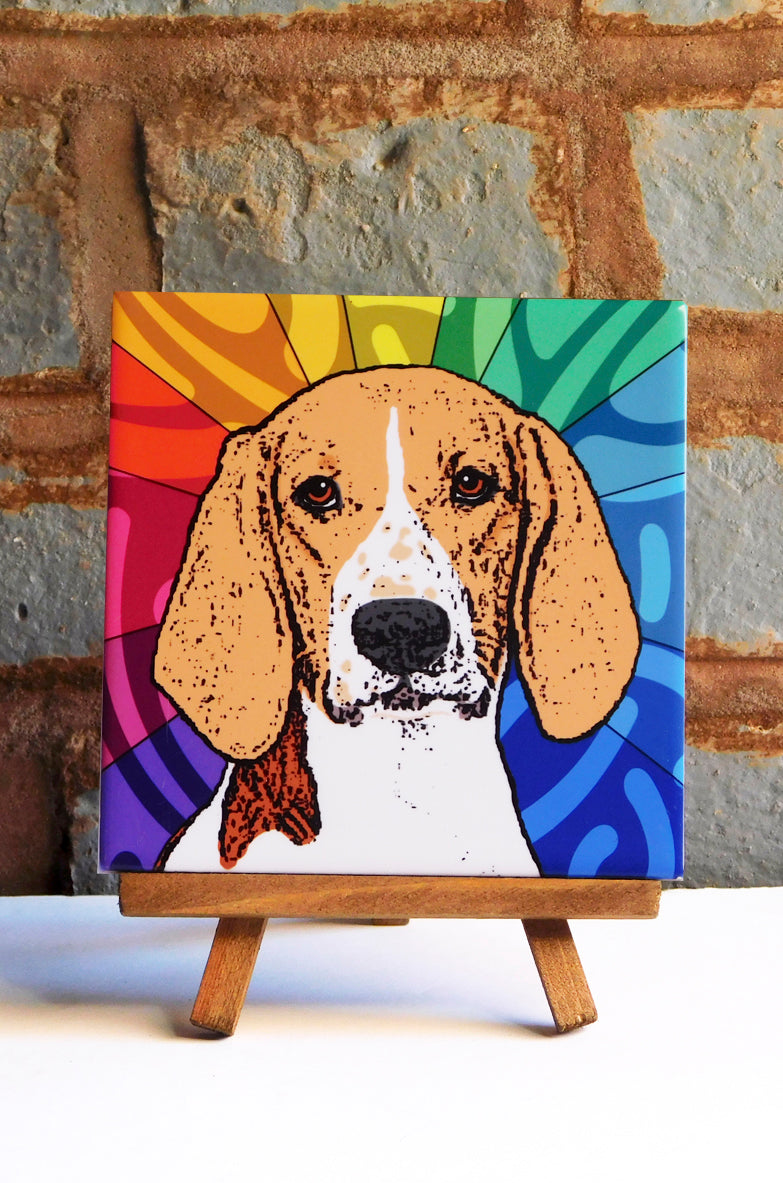 Foxhound Ceramic Art Tile