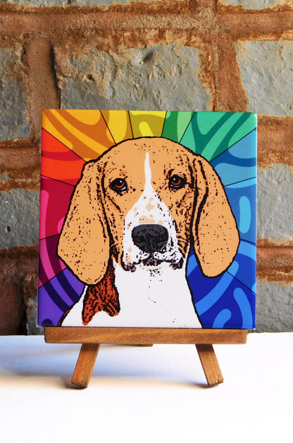 Foxhound Ceramic Art Tile