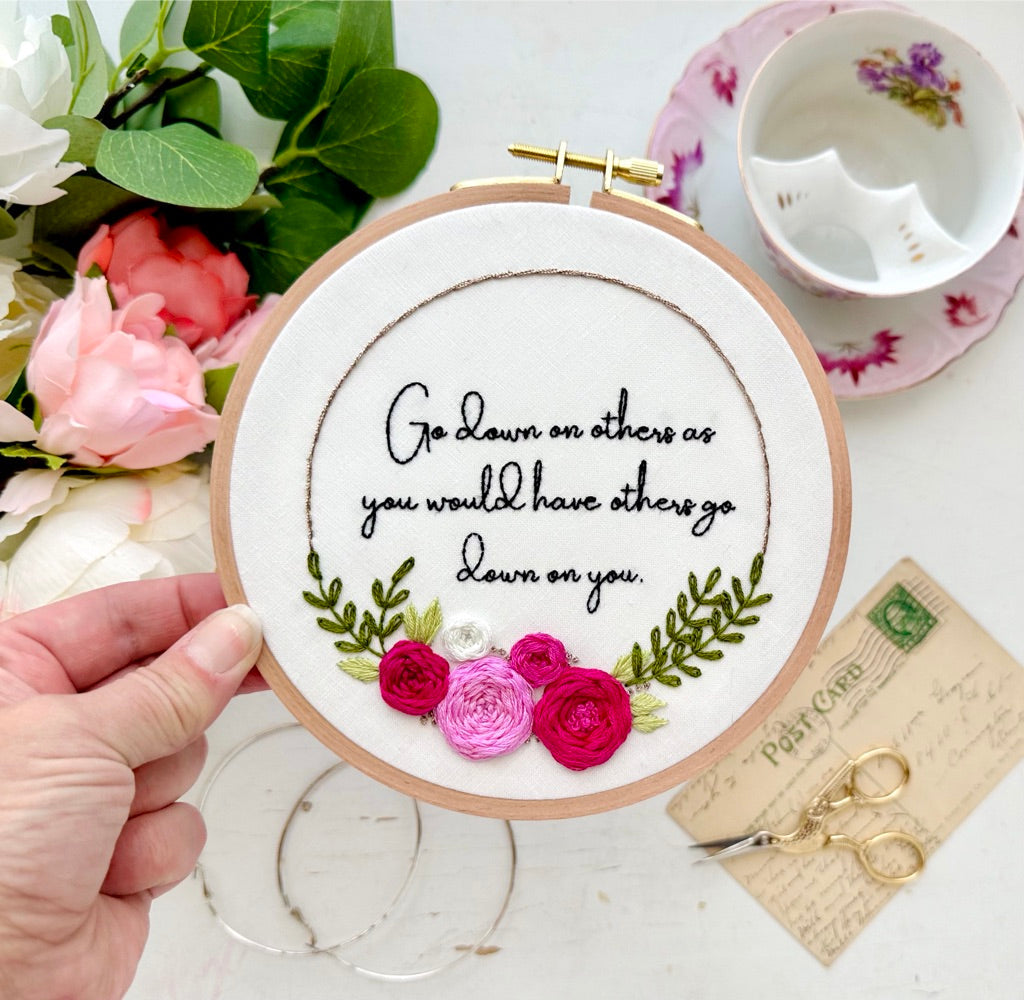 A golden rule // Embroidery PDF Pattern Download 6 inch