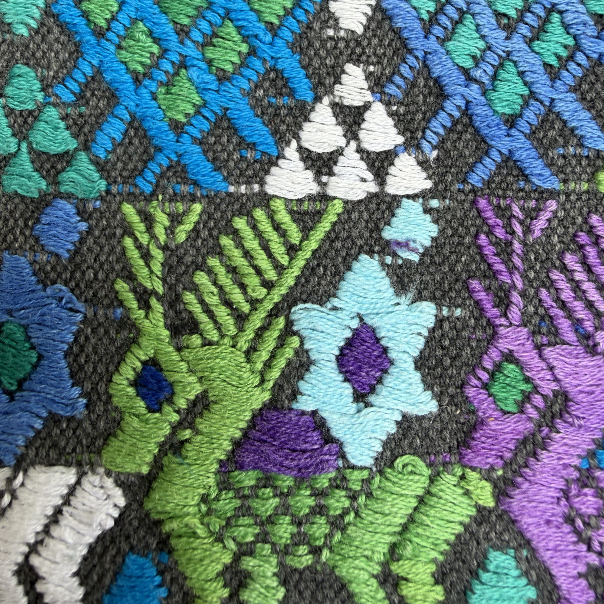 Framed Handwoven Textile (Blue Frame)