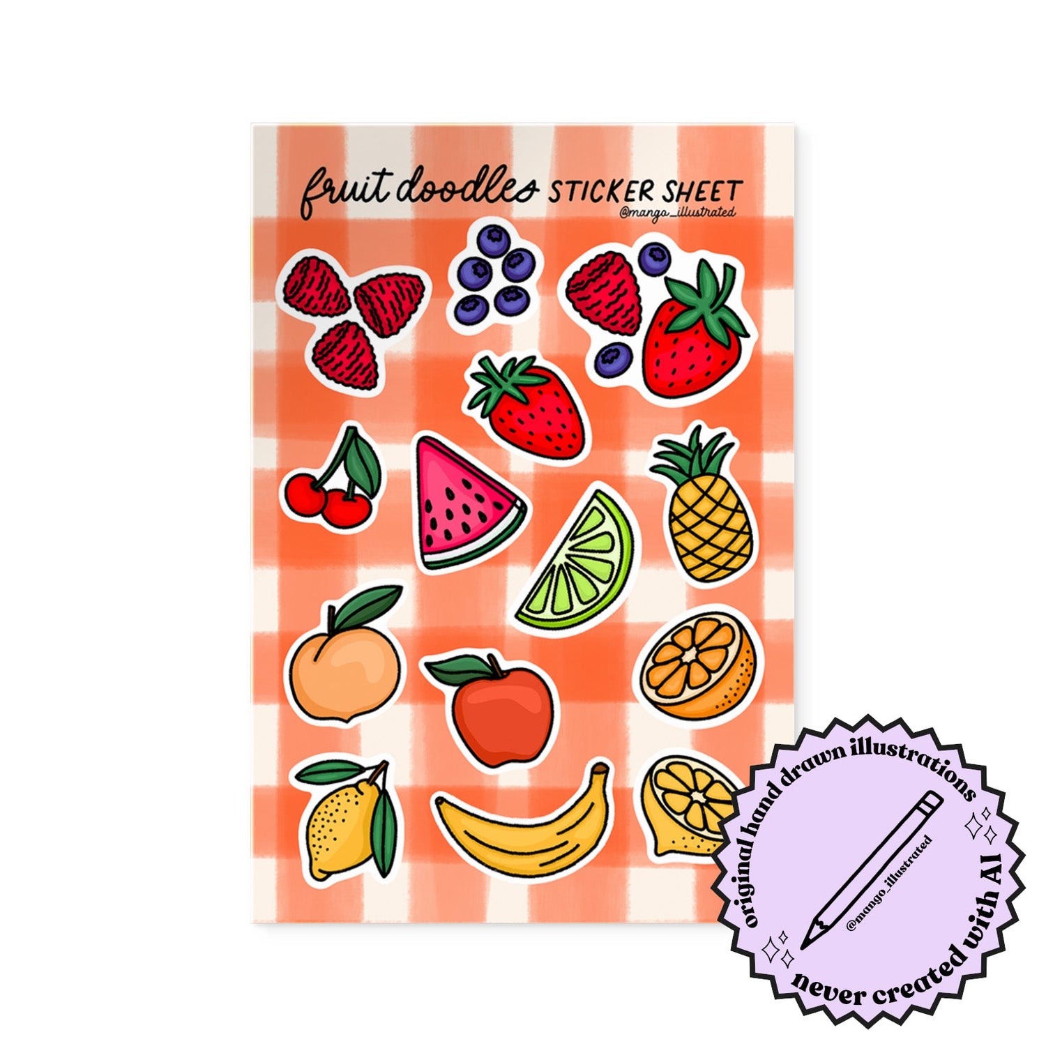 Fruit Doodles Sticker Sheet