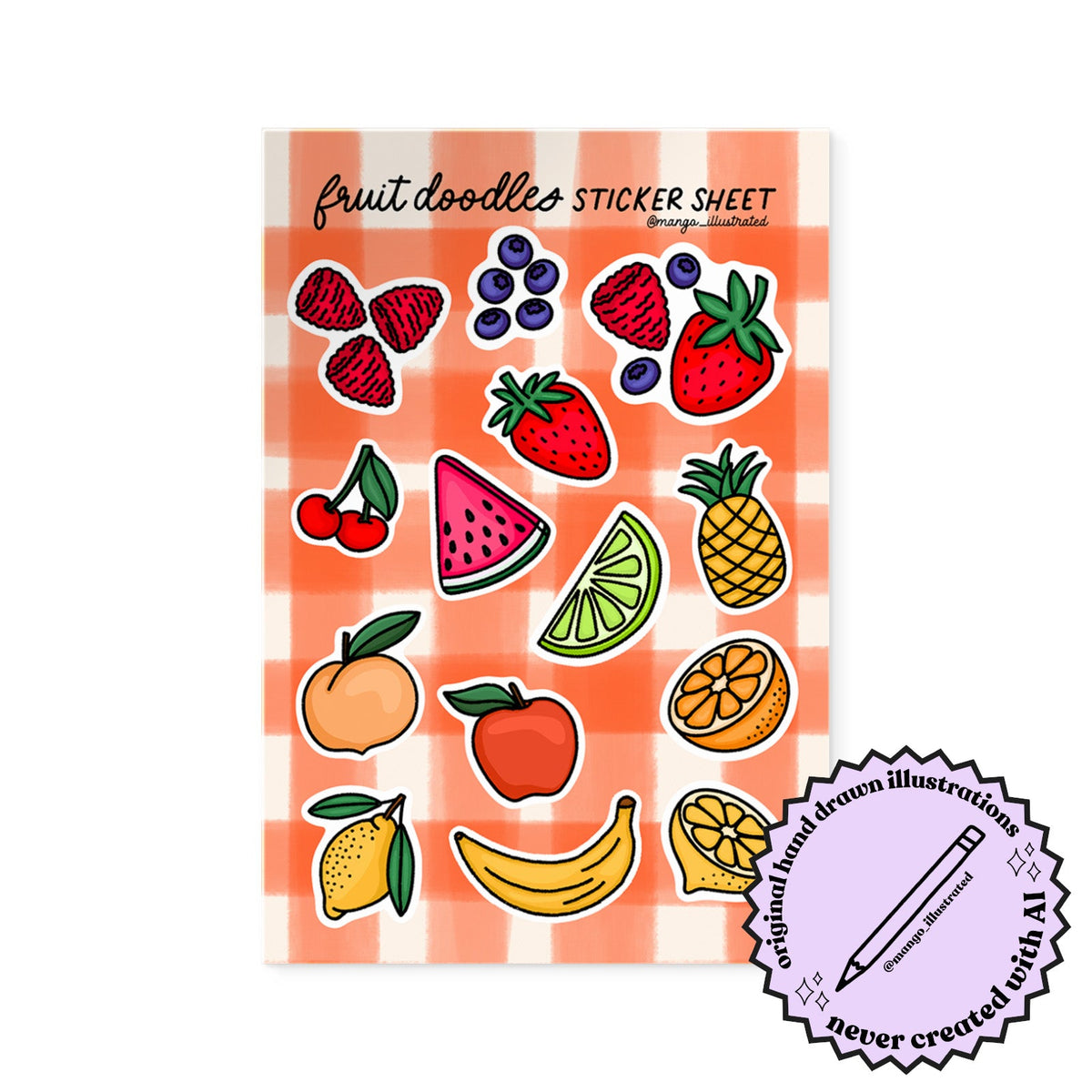 Fruit Doodles Sticker Sheet